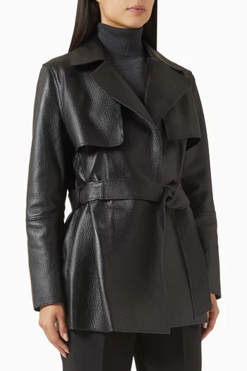 Stella Abbreviated Trench Coat in Leather