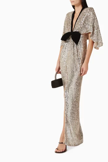 Sequin-embellished Bow Gown
