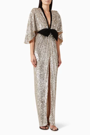 Sequin-embellished Bow Gown