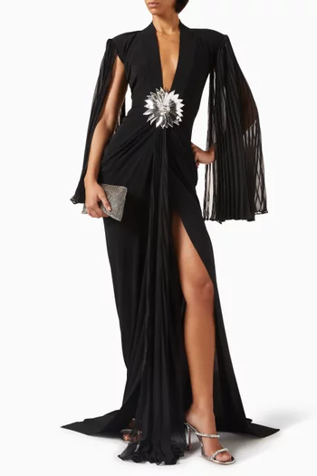 Floral-embellished Gown