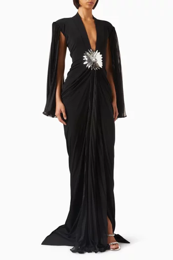 Floral-embellished Gown
