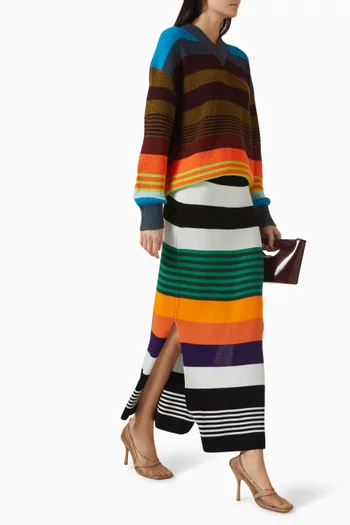 Striped V-neck Sweater