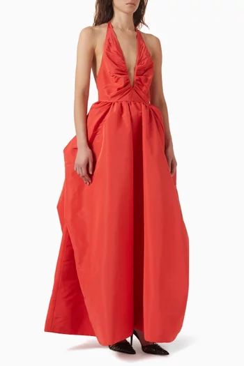 Pleated-bust Umbrella in Silk Faille