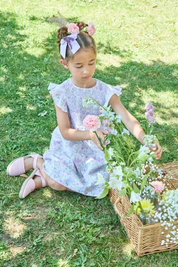 فستان ليان بكشكش مطاطي قطن