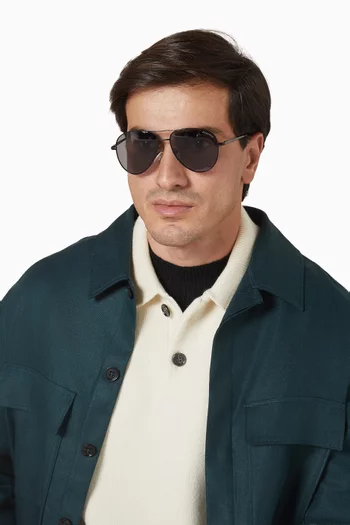 James Aviator Polarized Sunglasses in Matte Steel