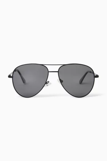 James Aviator Polarized Sunglasses in Matte Steel