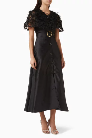 Feather Belted Dress