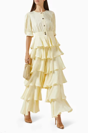 بنطال بكشكش مزيج فيسكوز