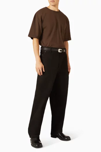 تي شيرت بقصة مربعة قطن