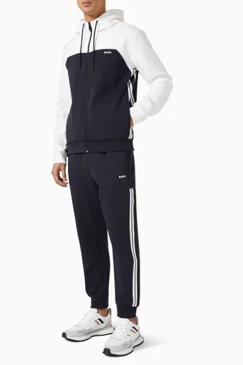 Colour-block Hoodie in Cotton