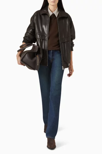 Beck Bomber Jacket in Leather