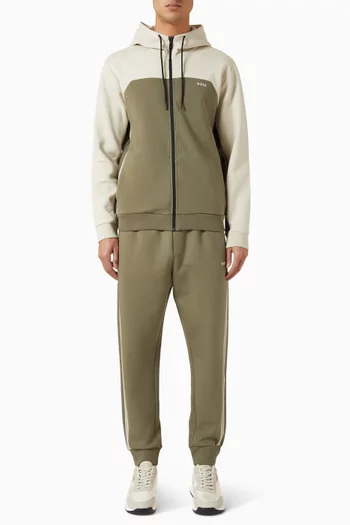 Colour-block Hoodie in Cotton