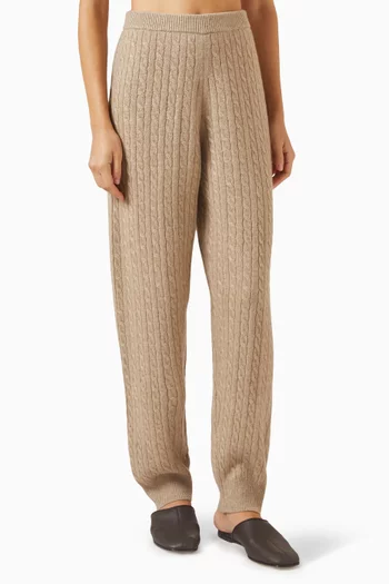 بنطال منسوج بغرزة الضفيرة كشمير