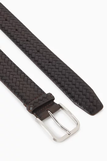 Woven Belt in Leather