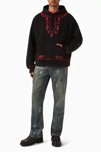 Indus Embroidered Hoodie in Cotton