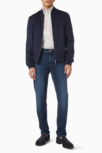 قميص أكسفورد بالخطوط المميزة للماركة قطن