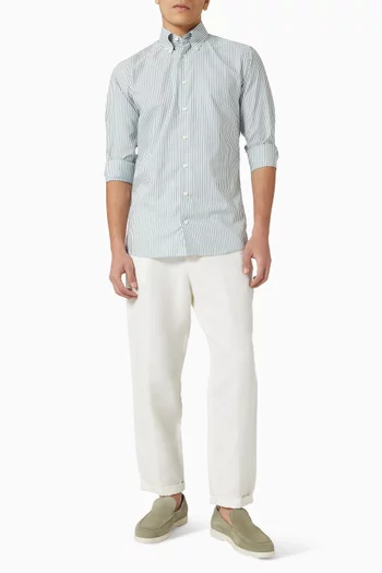 قميص أكسفورد بالخطوط المميزة للماركة قطن