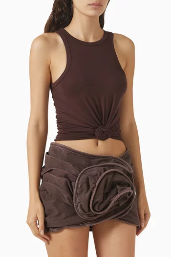 بلوزة بلا أكمام بعقدة