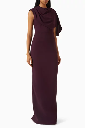 Syrah Cape Gown in Crepe