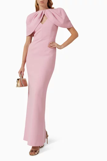 Xena Cape Gown in Crepe