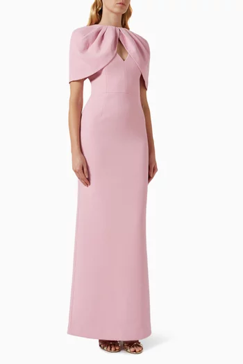 Xena Cape Gown in Crepe