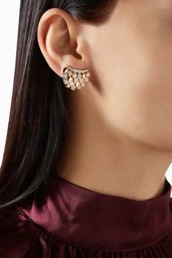 قرط منفرد بلوسوم مرصع بالماس ذهب عيار 14