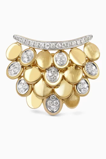 قرط منفرد بلوسوم مرصع بالماس ذهب عيار 14