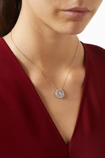 Arabic Letter "M" Pendant Necklace in Sterling Silver