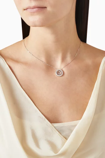 Arabic Letter "N" Pendant Necklace in Sterling Silver