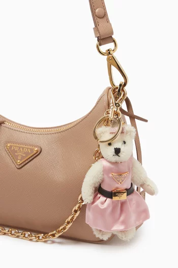 Teddy Bag Charm in Cotton Mohair