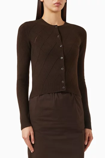 كارديغان بنسيج مفرغ كشمير