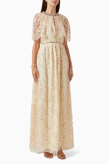 Floral Embellished Maxi Dress