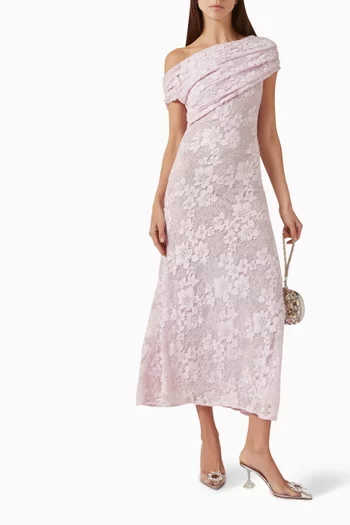 Rhinestone Lace Midi Dress