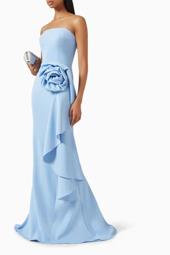 3D Floral Gown in Scuba
