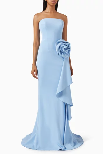 3D Floral Gown in Scuba