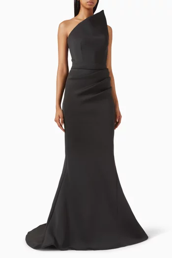 فستان سهرة بكتف مكشوف سكوبا