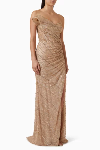 3D-embroidered Gown