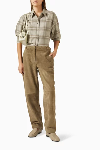 Straight-fit Pants in Suede