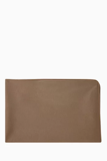 Leather-trim Scarf in Wool