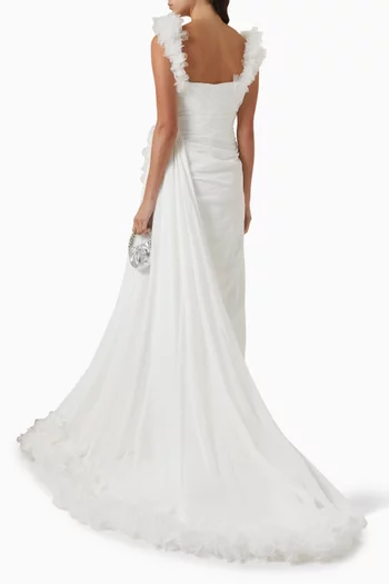 Frill Gown in Chiffon