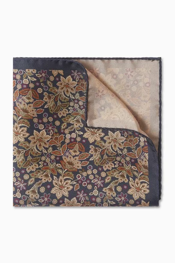 منديل جيب بنقشة زهور حرير