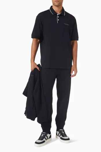 تي شيرت بولو بشعار الماركة AX قطن جيرسيه مطاطي