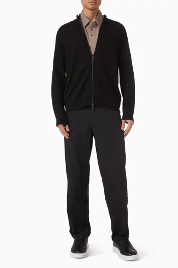 Two-way Zip-up Cardigan in Cotton