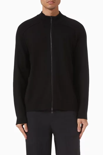 Two-way Zip-up Cardigan in Cotton