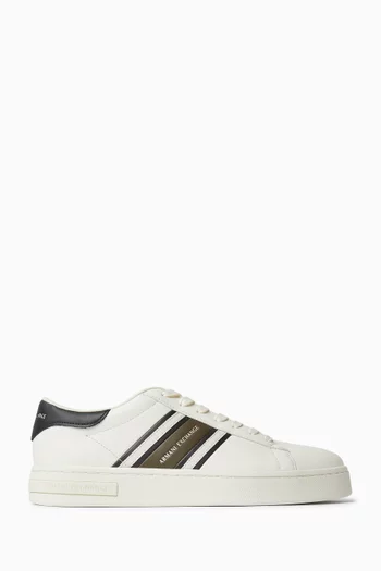 London Side Logo Sneakers in Faux Leather