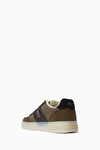London Side Logo Sneakers in Faux Leather