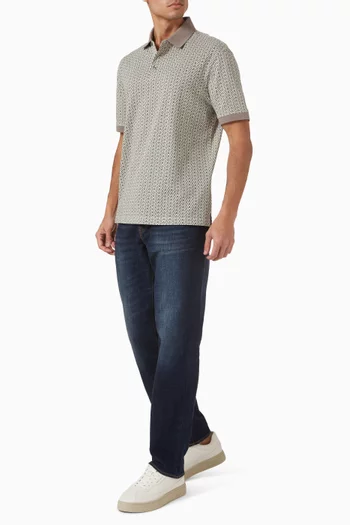 All-over AX Logo Polo Shirt in Cotton