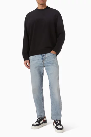 سترة مطرزة بشعار الماركة قطن فرنش تيري