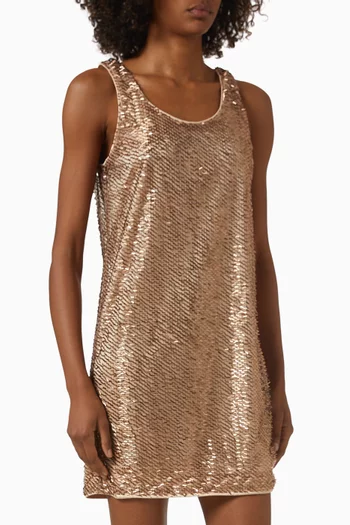 U-back Embellished Mini Dress