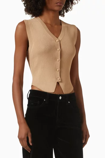 Sleeveless V-neck Cardigan